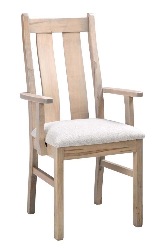 Nautilus Chair made from Wormy Maple with upholstered seat