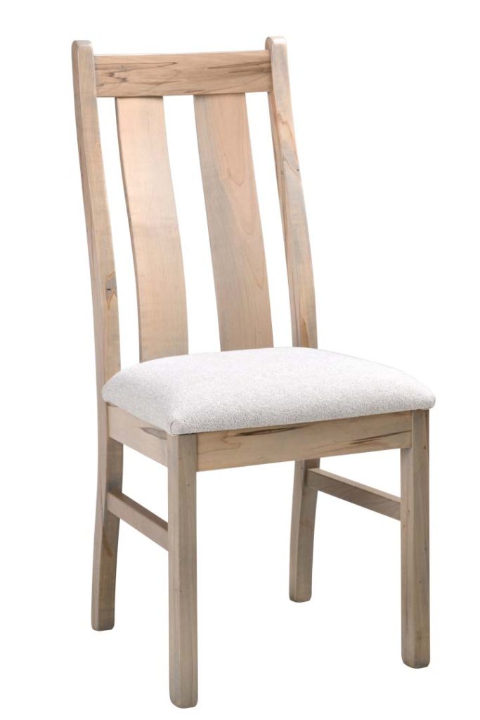 Nautilus Chair made from Wormy Maple with upholstered seat