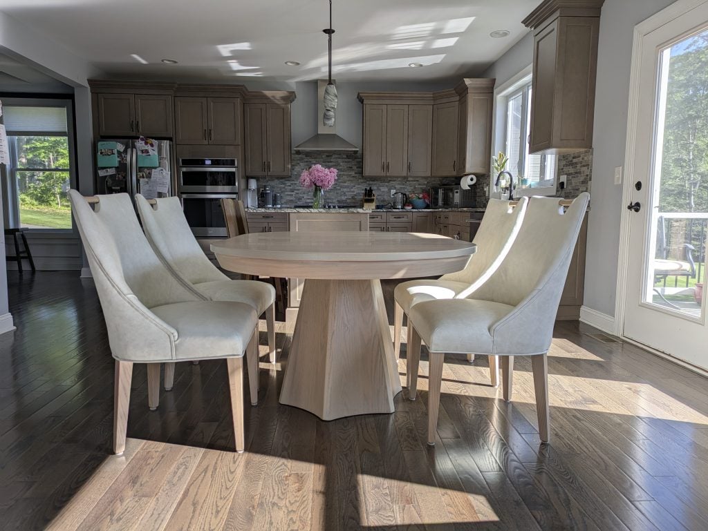 Armstrong Table and Martin Chairs made from Oak with Sand stain