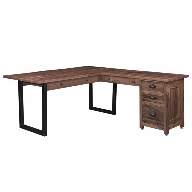 Ezra Live Edge Corner Desk and Return