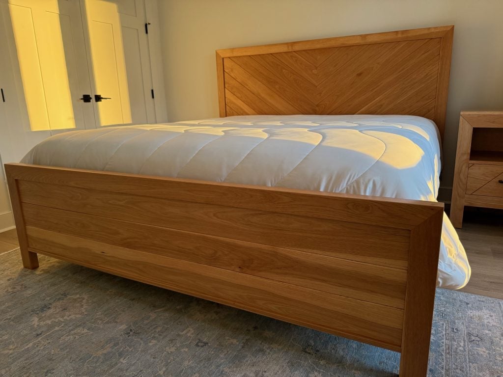Mountain View Bed made from Hickory wood with Honey Stain