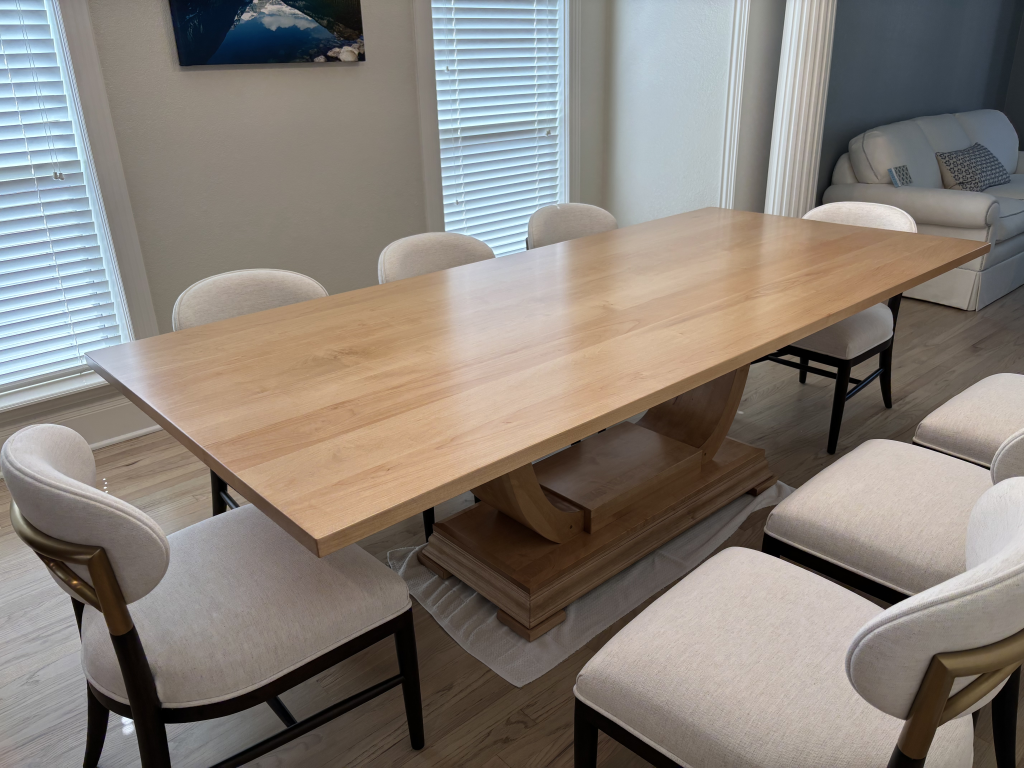 Silvia Table in Hard Maple; Granola Stain; Solid Top; 42x96