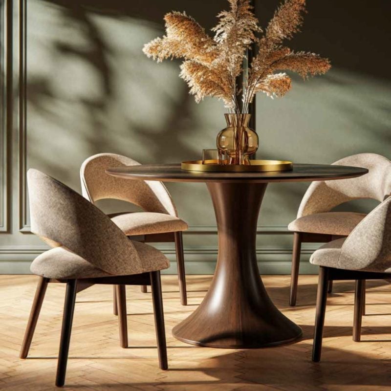 Owen Chair - curved padded solid wood chair - CCF