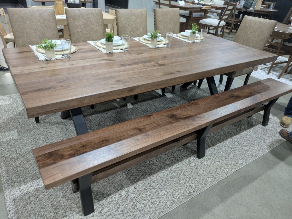 Rustic Walnut Benches in Natural Effect