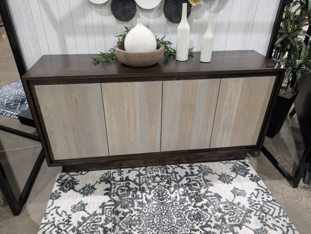 Shown In Hickory Briar and Seashell Stain