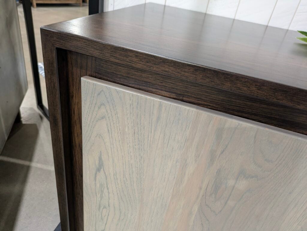 Shown In Hickory Briar and Seashell Stain