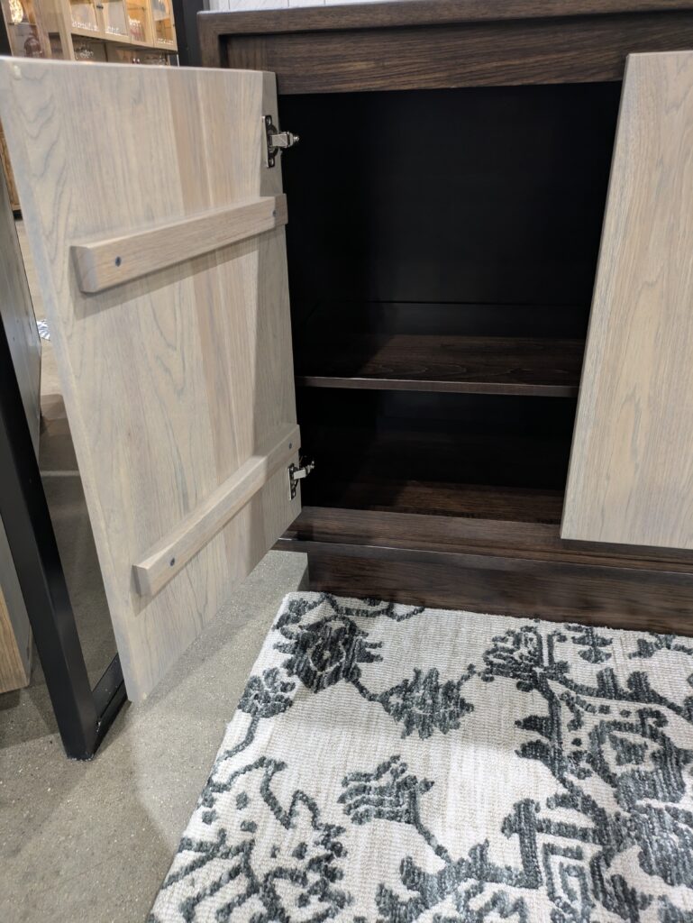 Shown In Hickory Briar and Seashell Stain