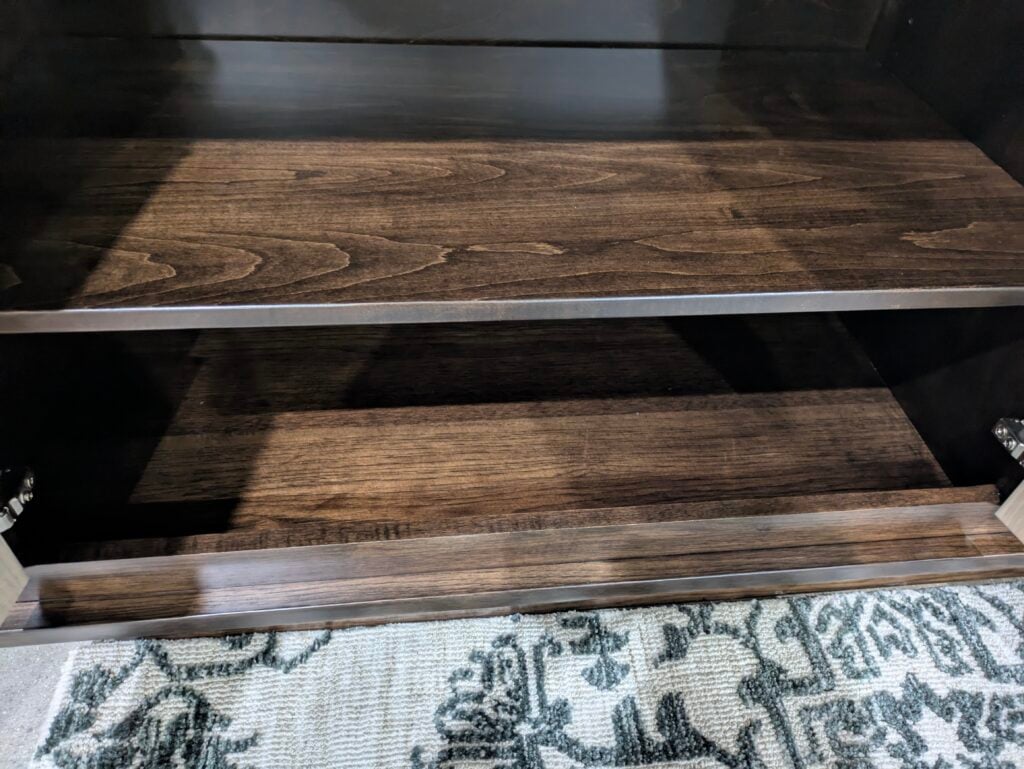 Shown In Hickory Briar and Seashell Stain