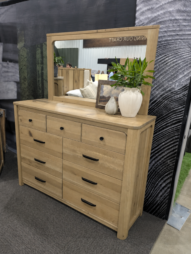 Shown in quarter sawn white oak wicker stain