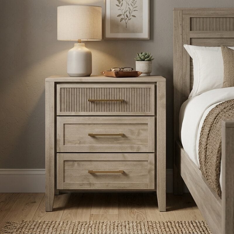 Octavia 3 Drawer Nightstand