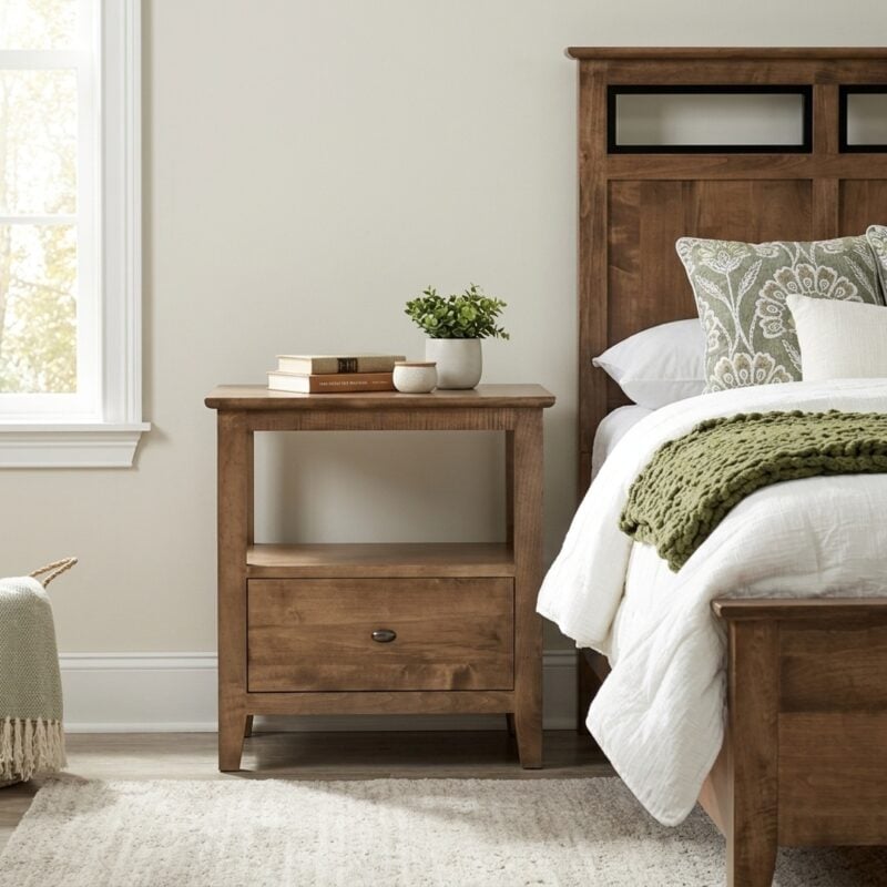 Olive 1 Drawer Nightstand