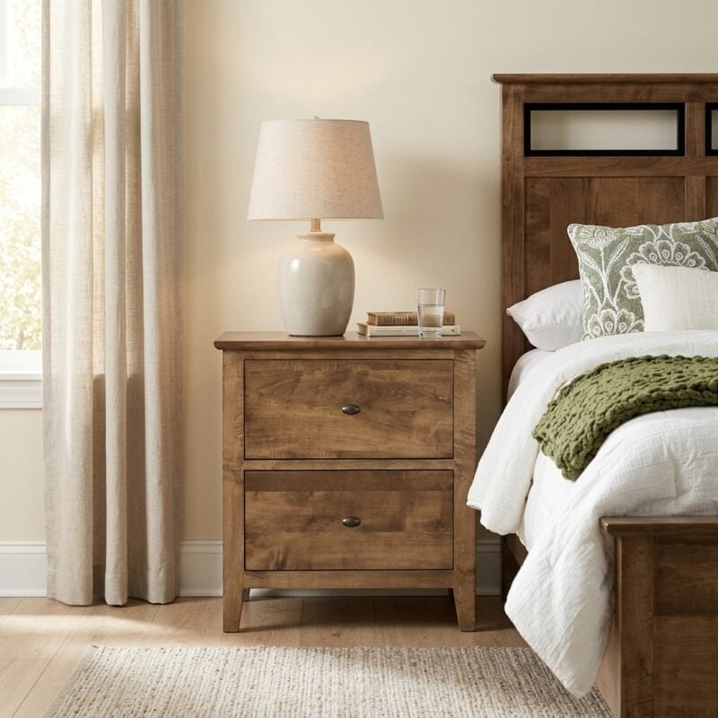 Olive 2 Drawer Nightstand